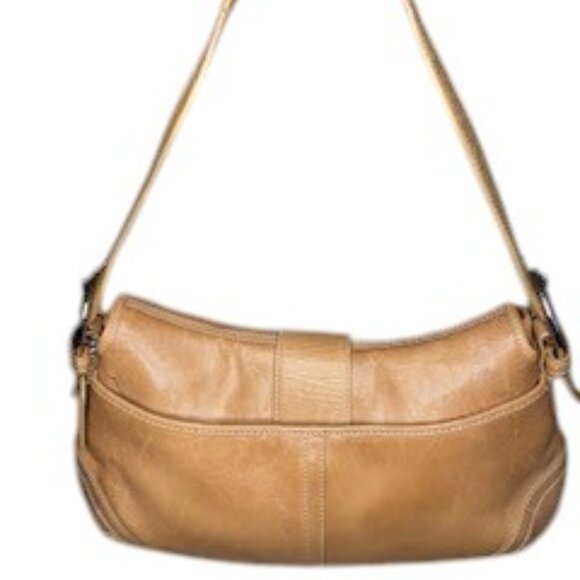 Coach Soho Tan Leather Buckle Flap Shoulder Bag – Style K050-9248 - Picture 2 of 6